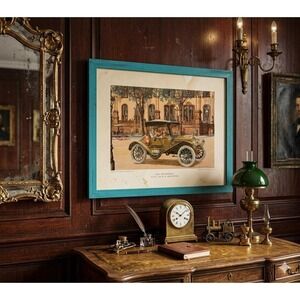 Beautiful, vintage 1957 framed 1911 Maxwell print signed and copyrighted